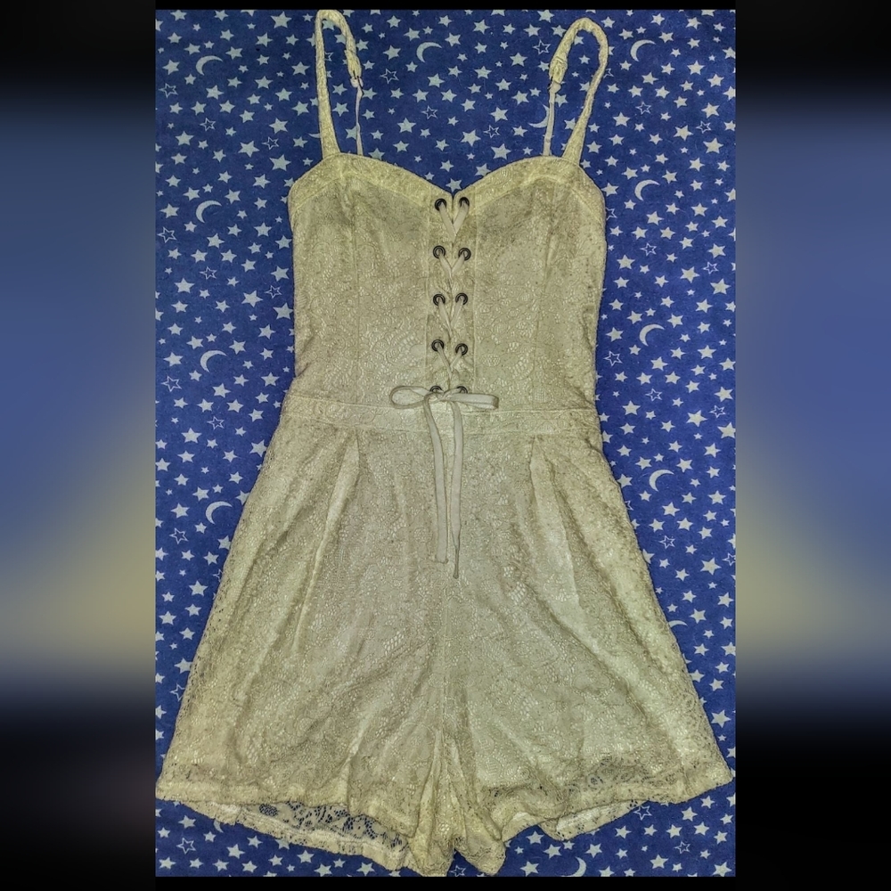 Cream, Small Bustier Romper